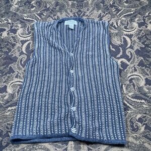 Vtg 90s Textures Natural Issue Button Vest Mens Size Large Brown Charcoal